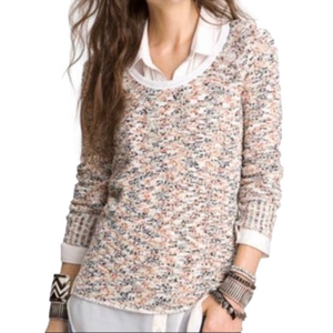Free People Multicolor Speckled Crew Neck Sweater